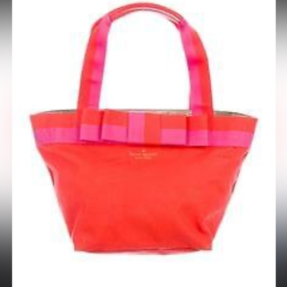 kate spade Handbags - Kate Spade New York Barrow Street Garri Tote Red Pink Nylon EUC